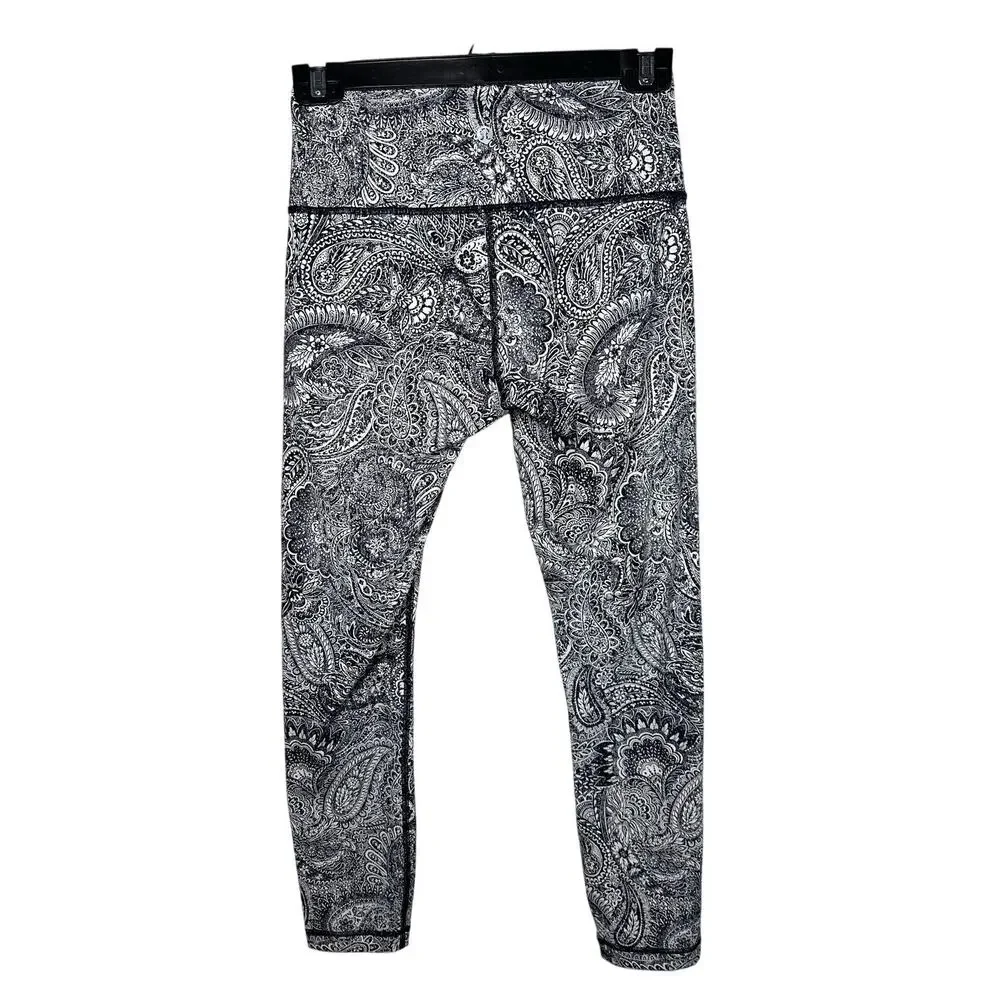 lululemon athletica Black & White Paisley High-Rise Leggings